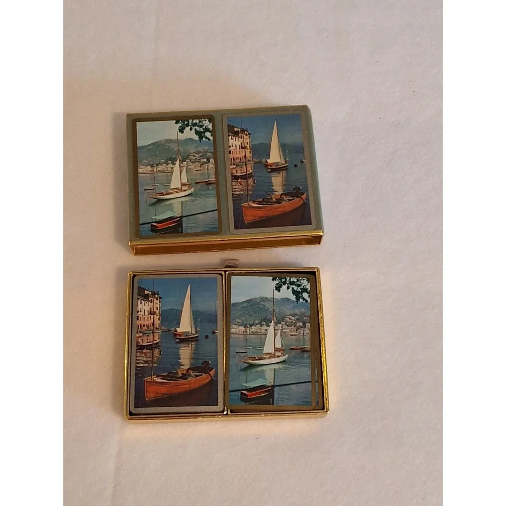 Vintage Bridge Party Set, 3 Double Decks(Complete)3Tallies(New) And 4 Score Pads